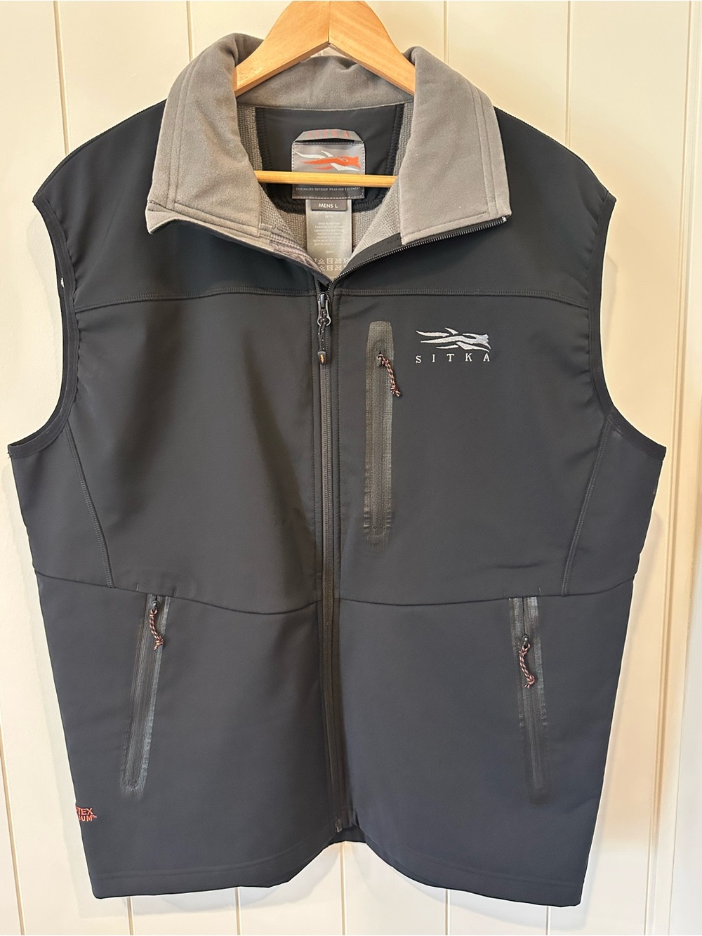 Sitka Jetstream Vest Men’s Large GORE‑TEX Infinium Softshell Black Performance